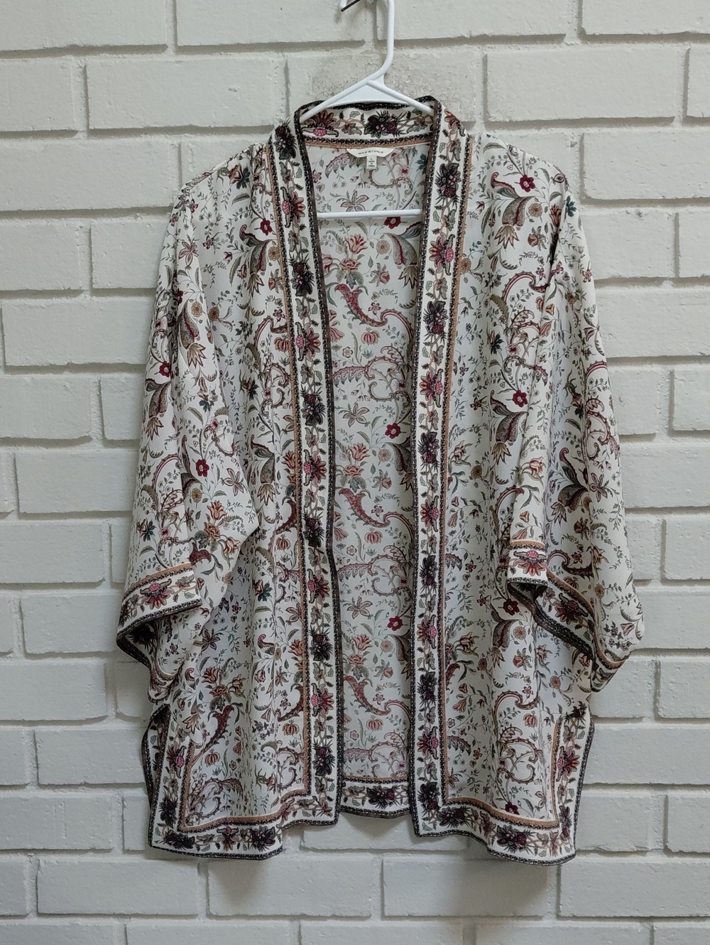 Max Studio Floral/Paisley Multicolor Open Kimono Jacket. Size Large.   NWOT